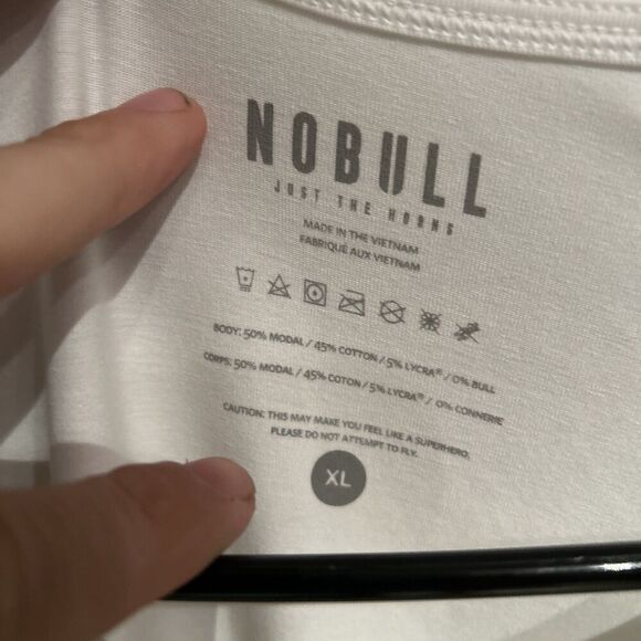 Nobull Mens XL Long Sleeve Shirt White Performance Gym Stretch - Picture 2 of 5